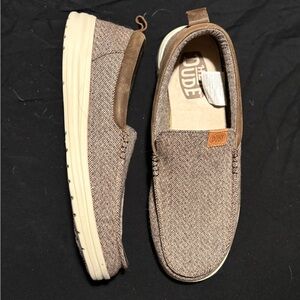 Brand New Hey Dude Men's Tan and Brown Loafers